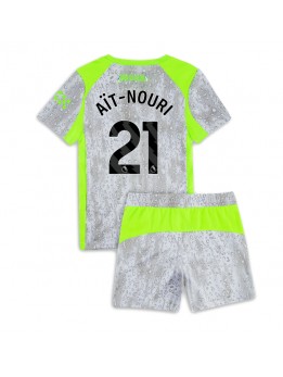 Billige Manchester City Rayan Ait-Nouri #21 Tredjedraktsett Barn 2025-26 Kortermet (+ Korte bukser)